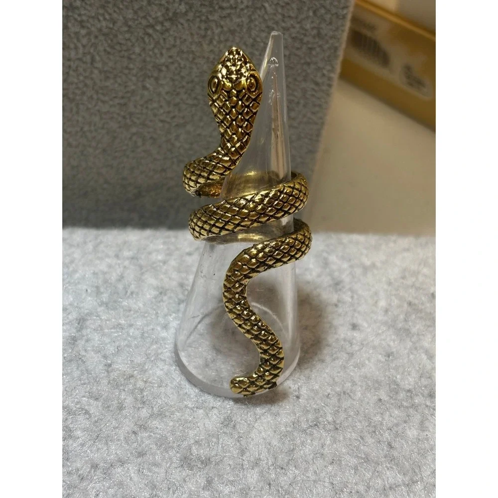 #54. Textured Gold-tone Snake Ring XL